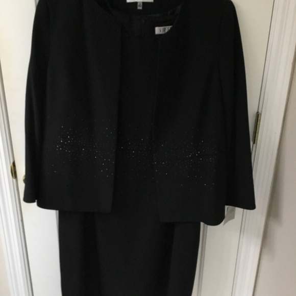 Kasper Black Dress and Short Jacket, Jacket Is NWT, SZ 16 - Picture 8 of 10